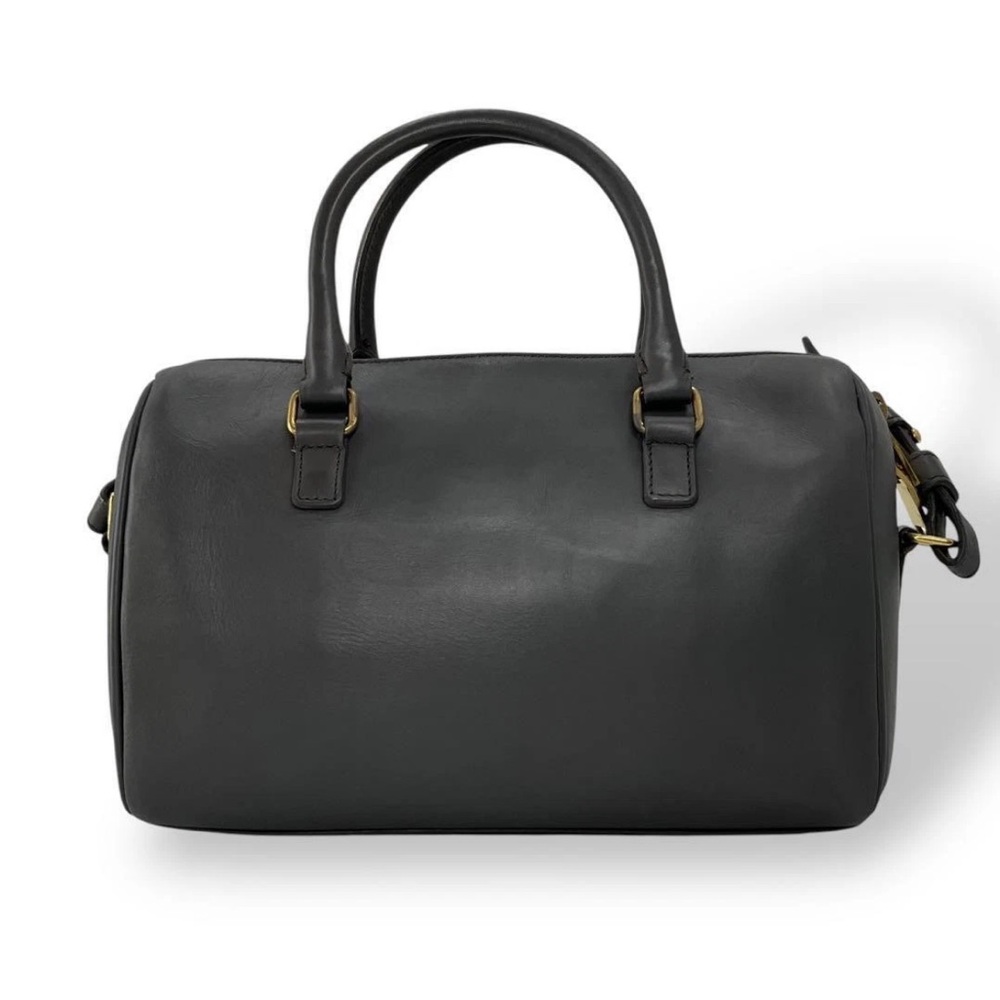 Saint Laurent Dark Gray Leather Satchel - Picture 4 of 10